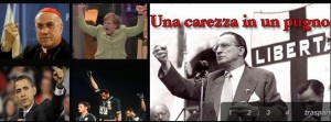 1) La bandiera rossa. Per dimostrare che le bandiere rosse non erano solo un simbolo di pericolosi assassini come Gramsci o Di Vittorio, il sito del Pd mostra un delicato collage in cui si vede una spiaggia col mare agitato e la bandiera rossa. Sullo sfondo Marianna Madia in costume intero castigato mangia una democratica grattachecca al mango